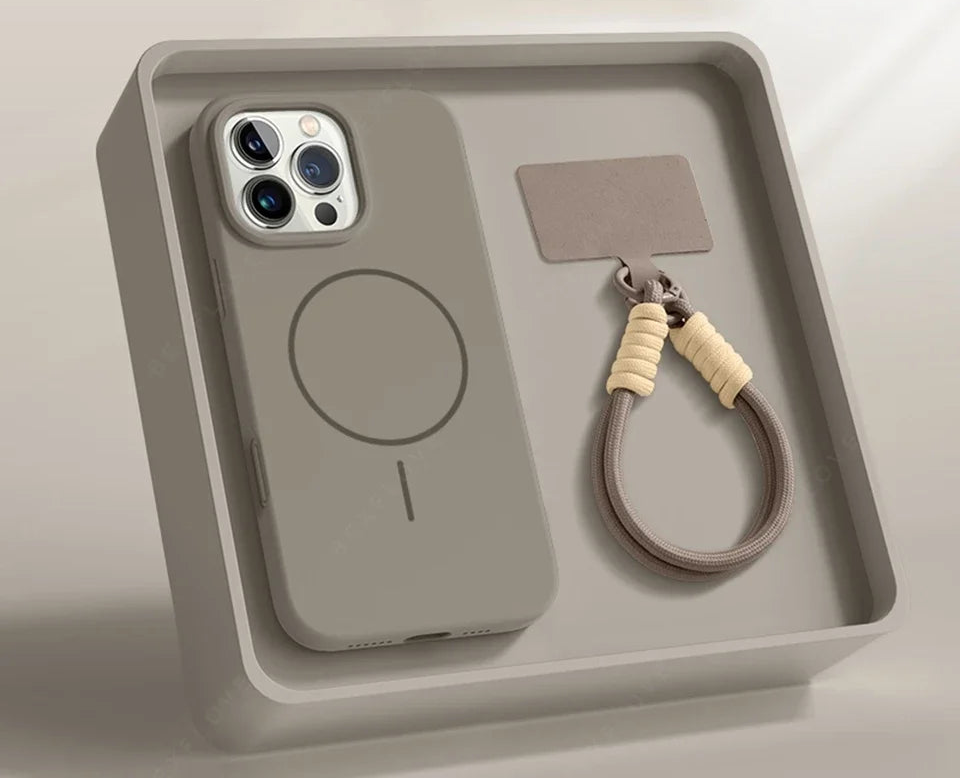 Magnetic Phone Case For iPhone with Lanyard