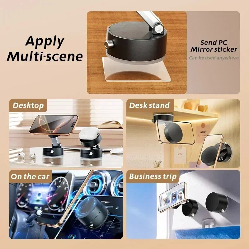 Mini Magnetic Suction Phone Holder – Double-Sided Vacuum Mount for iPhone, Android
