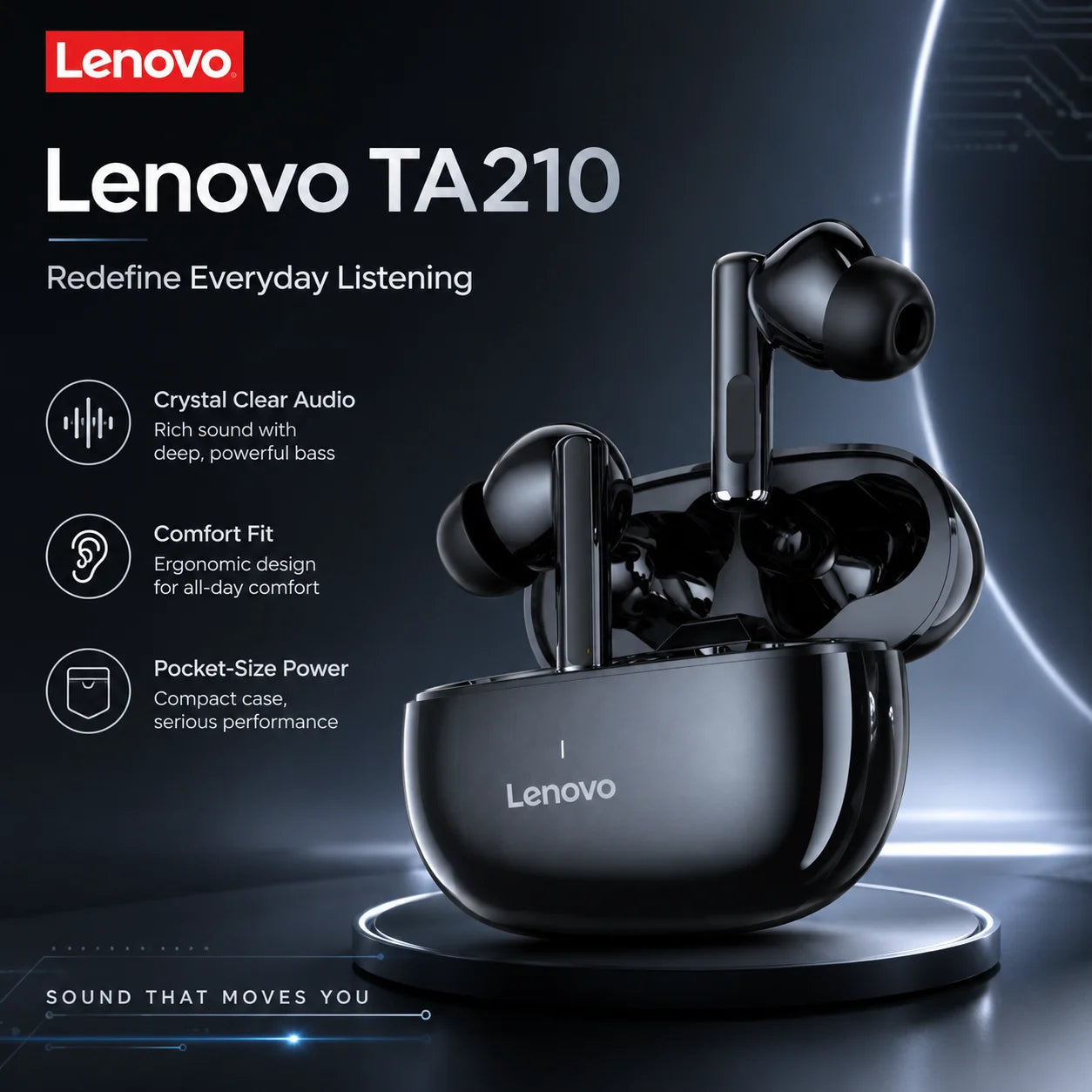 Lenovo Wireless Bluetooth Earbuds