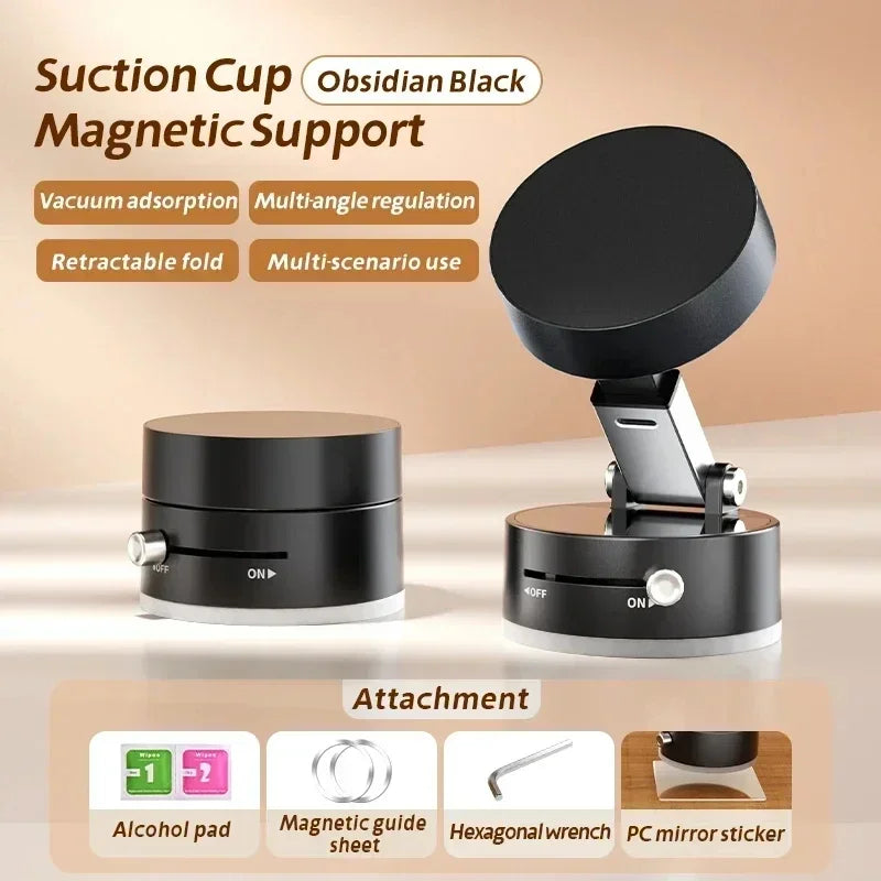 Mini Magnetic Suction Phone Holder – Double-Sided Vacuum Mount for iPhone, Android