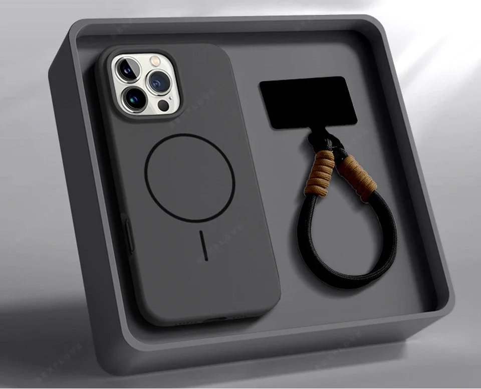 Magnetic Phone Case For iPhone with Lanyard