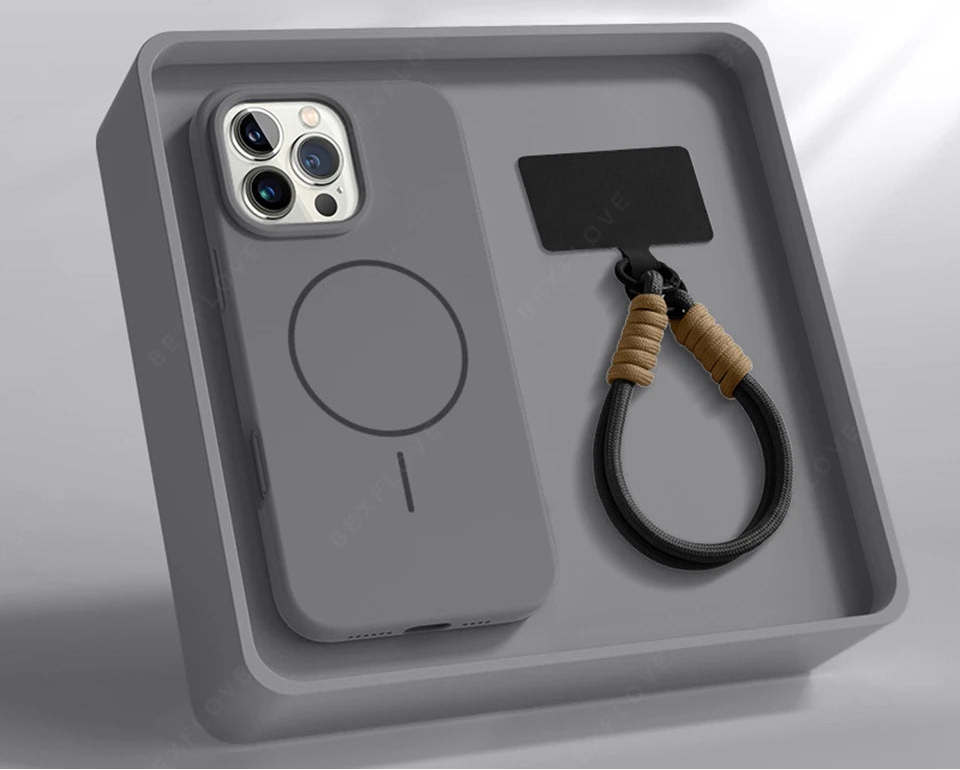 Magnetic Phone Case For iPhone with Lanyard