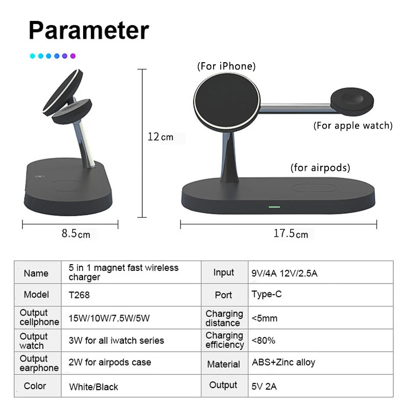 3-in-1 Magnetic Wireless Charging Station for iPhone