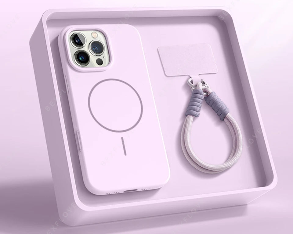 Magnetic Phone Case For iPhone with Lanyard