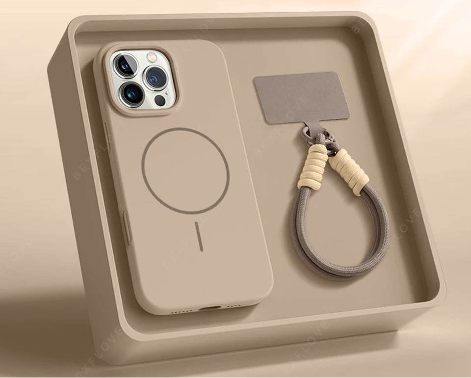 Magnetic Phone Case For iPhone with Lanyard
