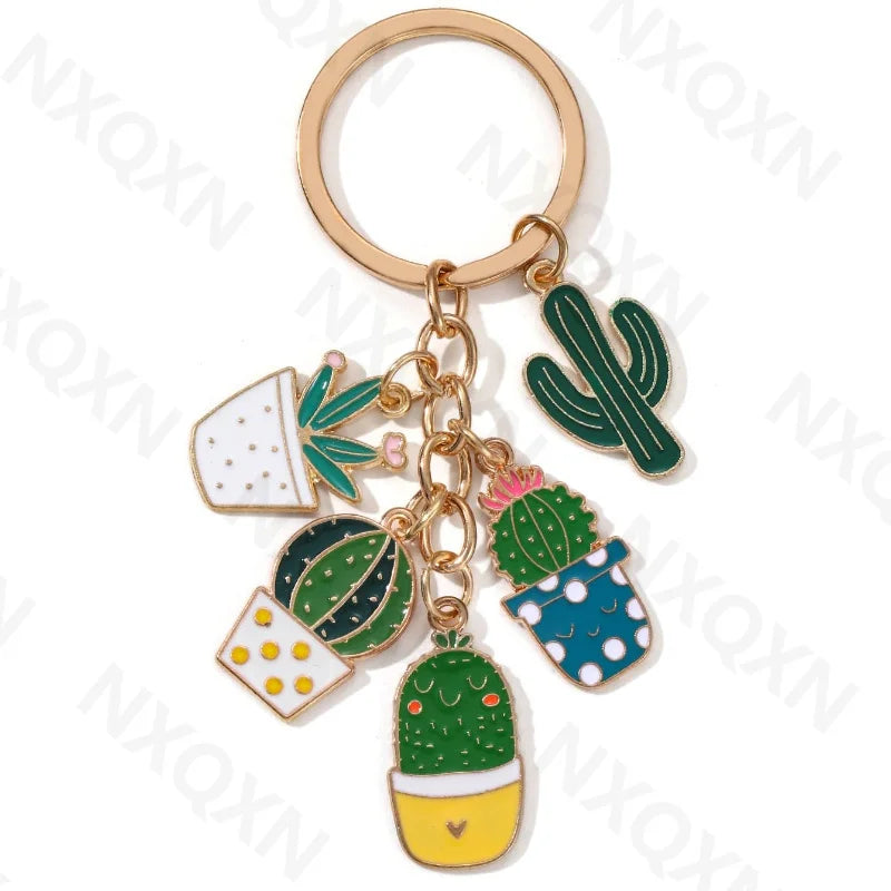 Cartoon Cactus Keychain