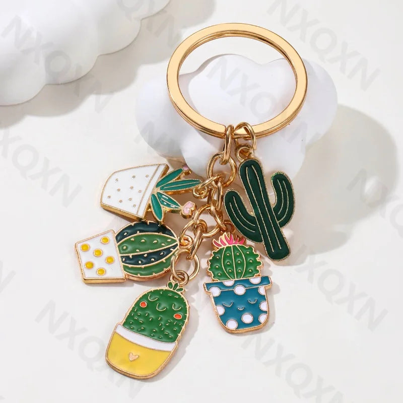 Cartoon Cactus Keychain