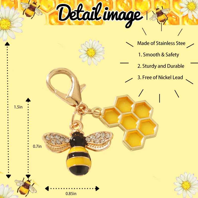 Cute Bee Honeycomb Keychain